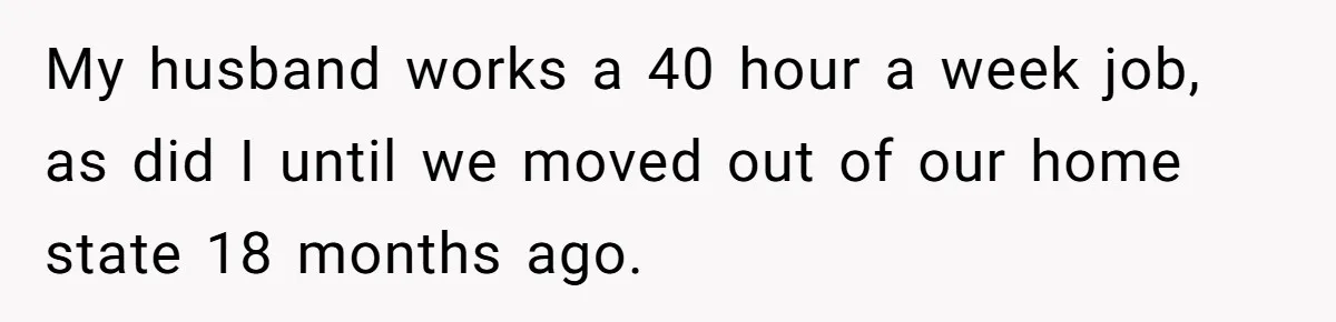 Man Thinks His Stay-At-Home Wife Should Handle Most Of The Housework Since He Pays All The Bills, Is He Wrong? My husband works a 40 hour a week job, as did I until we moved out of our home state 18 months ago.