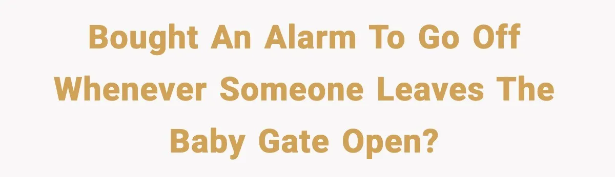 Bought an alarm to go off whenever someone leaves the baby gate open?