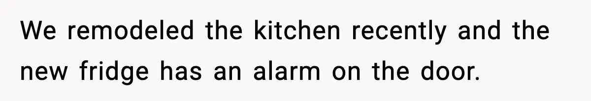 We remodeled the kitchen recently and the new fridge has an alarm on the door.
