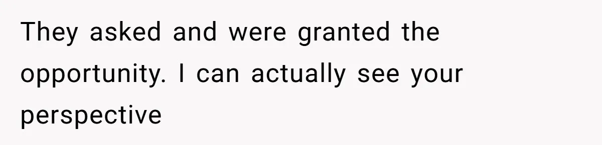 They asked and were granted the opportunity. I can actually see your perspective