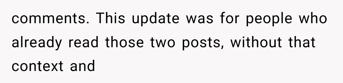 When Politics Tear a Family Apart: One Woman’s Emotional Decision to Choose Peace comments. This update was for people who already read those two posts, without that context and