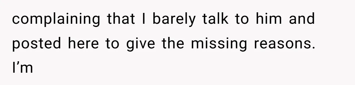 When Politics Tear a Family Apart: One Woman’s Emotional Decision to Choose Peace complaining that I barely talk to him and posted here to give the missing reasons. I’m