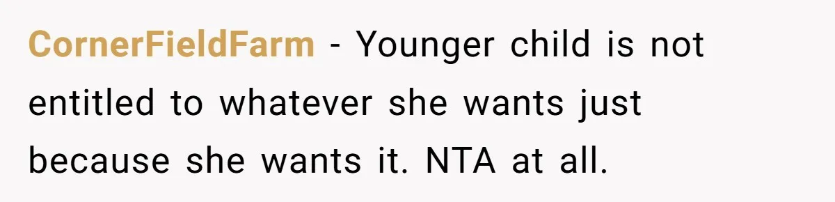 16-Year-Old Buys Her Own Tablet But Is Called a Bully for Setting House Rules CornerFieldFarm − Younger child is not entitled to whatever she wants just because she wants it. NTA at all.