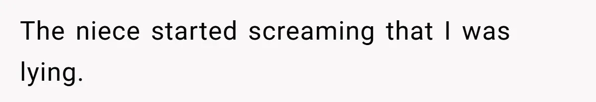 The niece started screaming that I was lying.