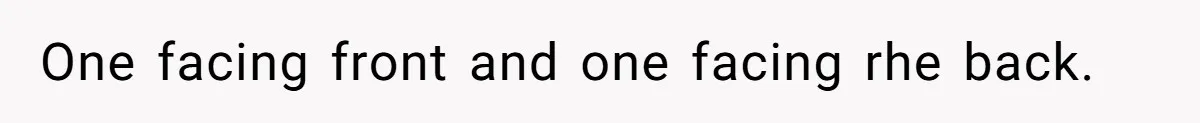 One facing front and one facing rhe back.