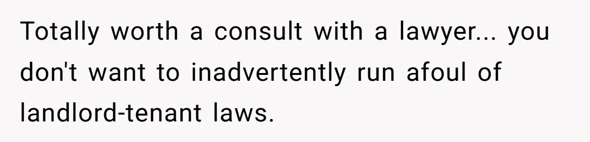 Totally worth a consult with a lawyer... you don't want to inadvertently run afoul of landlord-tenant laws.