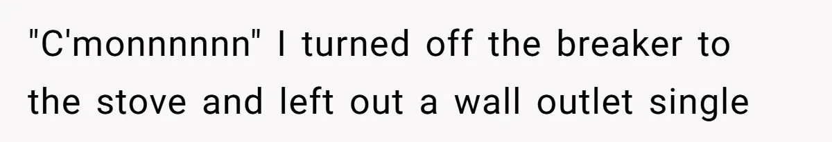 "C'monnnnnn" I turned off the breaker to the stove and left out a wall outlet single