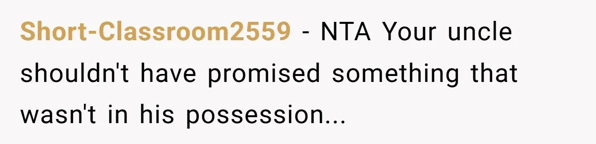 Cousin Demands Grandmother’s Engagement Ring After Dad Finds It In the Attic Short-Classroom2559 − NTA Your uncle shouldn't have promised something that wasn't in his possession...