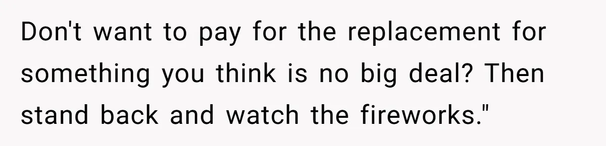 Don't want to pay for the replacement for something you think is no big deal? Then stand back and watch the fireworks."