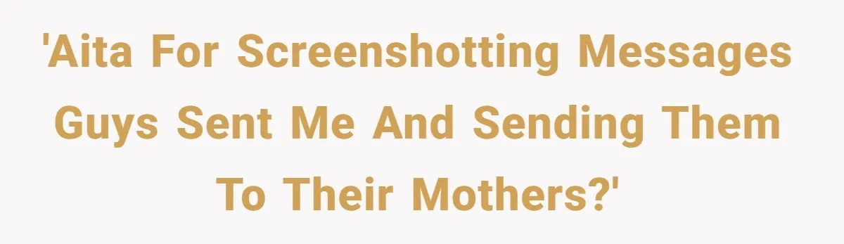 'AITA for screenshotting messages guys sent me and sending them to their mothers?'
