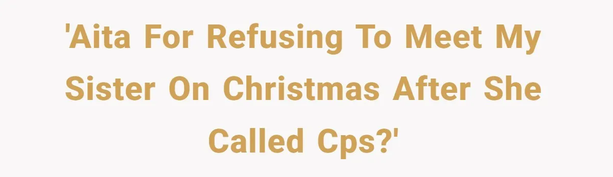 'AITA For Refusing to meet my sister on Christmas after she called CPS?'