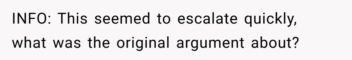 INFO: This seemed to escalate quickly, what was the original argument about?