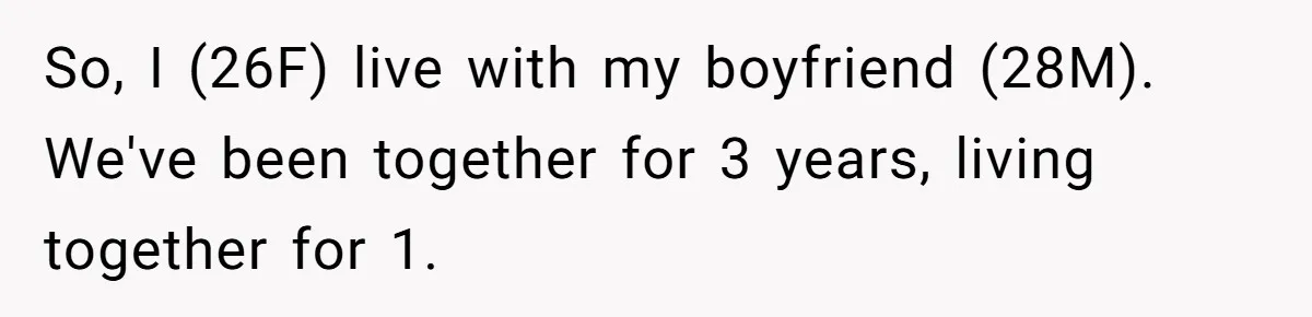 So, I (26F) live with my boyfriend (28M). We've been together for 3 years, living together for 1.