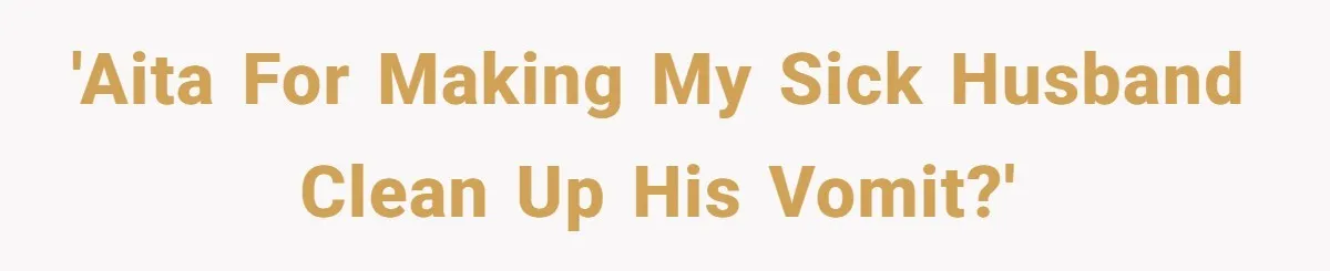 'AITA for making my sick husband clean up his vomit?'