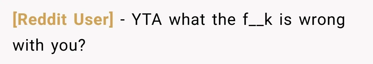 [Reddit User] − YTA what the f__k is wrong with you?