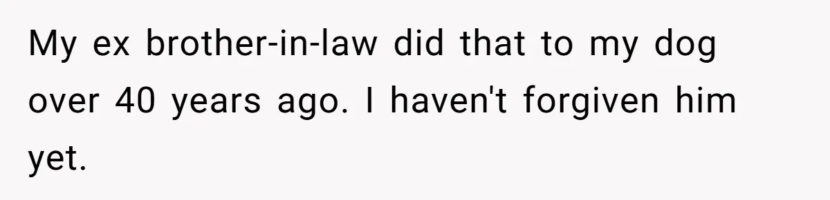 My ex brother-in-law did that to my dog over 40 years ago. I haven't forgiven him yet.