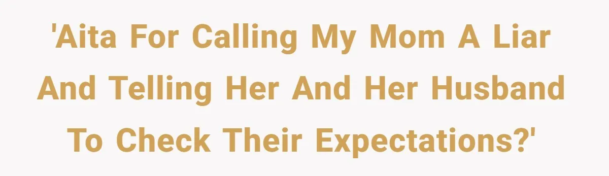 'AITA for calling my mom a liar and telling her and her husband to check their expectations?'