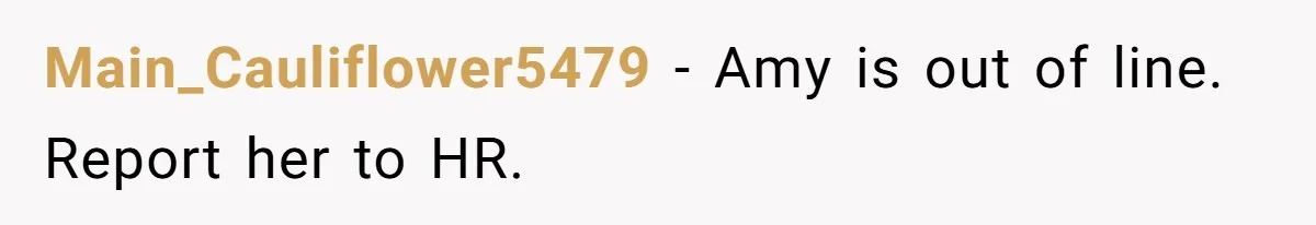 Man Refuses To Donate PTO To Coworker He Barely Knows, Office Turns On Him Main_Cauliflower5479 − Amy is out of line. Report her to HR.