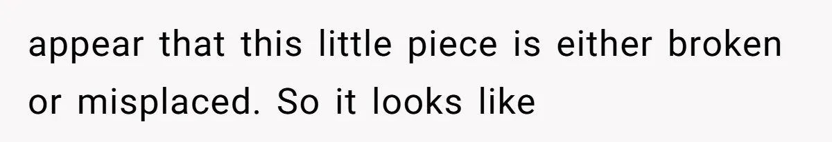 appear that this little piece is either broken or misplaced. So it looks like