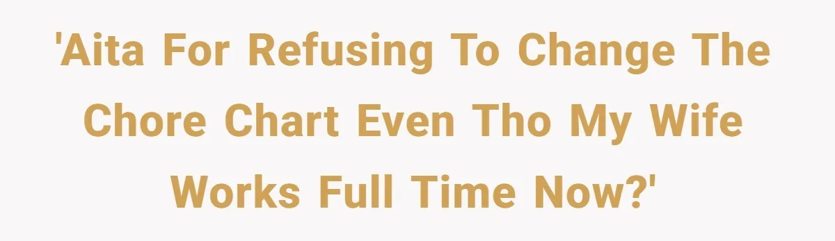 Stay-At-Home Dad Keeps Old Chore Chart, Wife Says Working Full Time Changes Everything 'AITA for refusing to change the chore chart even tho my wife works full time now?'