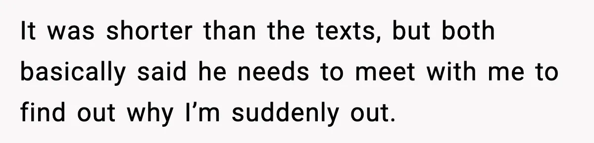 New Principal Demands Teacher Quit Second Job, Loses Him And Triggers A Staff Exodus Instead It was shorter than the texts, but both basically said he needs to meet with me to find out why I’m suddenly out.