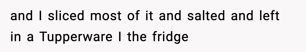 Food-Stealing Roommate Cooks Stolen Meat For His Mom, Only To Learn Too Late It Was Horse Meat and I sliced most of it and salted and left in a Tupperware I the fridge