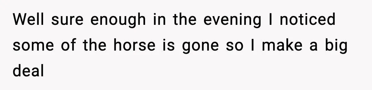 Food-Stealing Roommate Cooks Stolen Meat For His Mom, Only To Learn Too Late It Was Horse Meat Well sure enough in the evening I noticed some of the horse is gone so I make a big deal