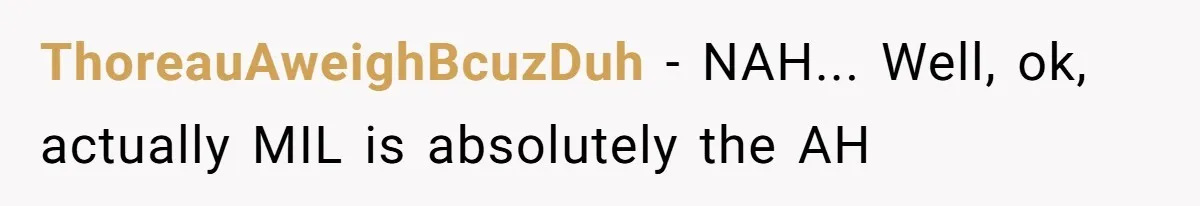 ThoreauAweighBcuzDuh − NAH... Well, ok, actually MIL is absolutely the AH