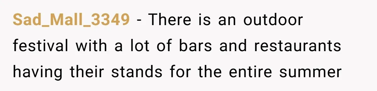 Man Faces A Massive Group Takeover At His Bar Table, Then He Calmly Makes Them Pay Literally Sad_Mall_3349 − There is an outdoor festival with a lot of bars and restaurants having their stands for the entire summer
