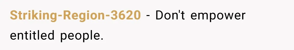 Woman Demands Assigned Parking Spot, Calls Neighbor Selfish When She Says No Striking-Region-3620 − Don't empower entitled people.