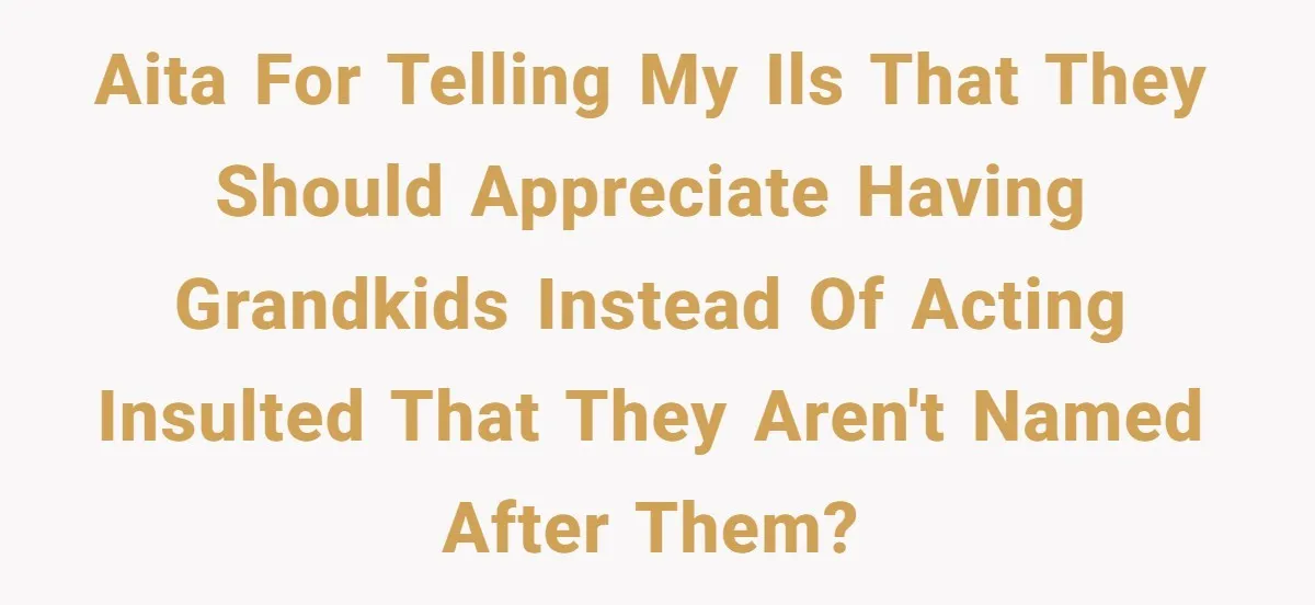 AITA for telling my ILs that they should appreciate having grandkids instead of acting insulted that they aren't named after them?