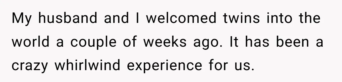 My husband and I welcomed twins into the world a couple of weeks ago. It has been a crazy whirlwind experience for us.