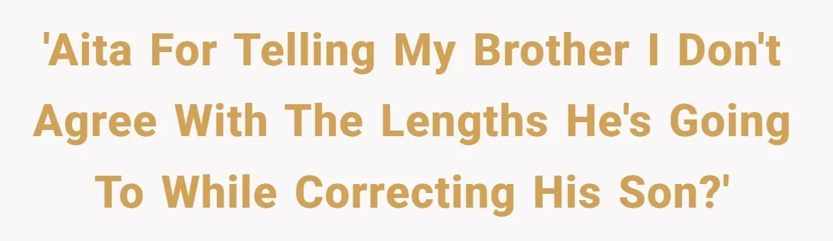 'AITA for telling my brother I don't agree with the lengths he's going to while correcting his son?'
