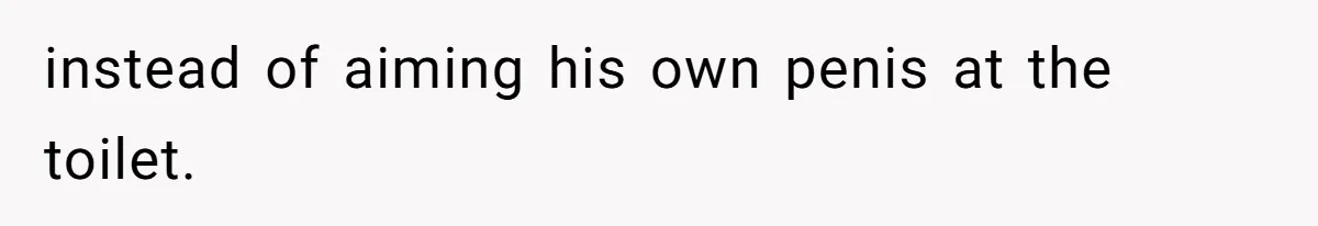 instead of aiming his own penis at the toilet.
