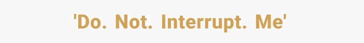 'Do. Not. Interrupt. Me'