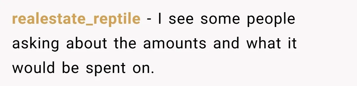 realestate_reptile − I see some people asking about the amounts and what it would be spent on.