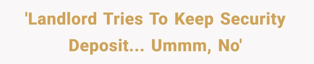'Landlord Tries to Keep Security Deposit... Ummm, No'