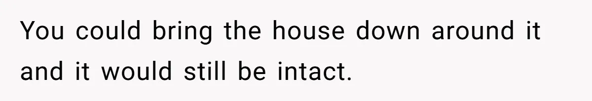 You could bring the house down around it and it would still be intact.