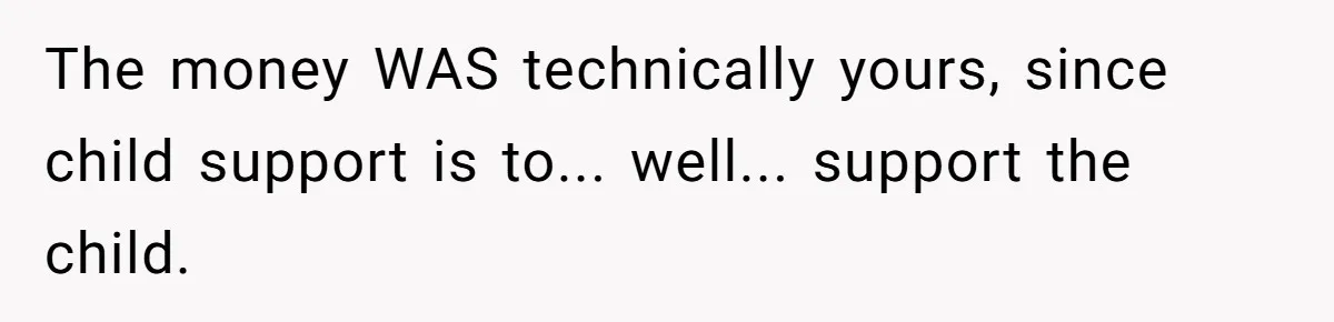The money WAS technically yours, since child support is to... well... support the child.