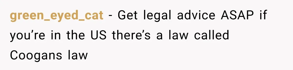 green_eyed_cat − Get legal advice ASAP if you’re in the US there’s a law called Coogans law