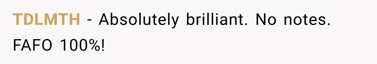 TDLMTH − Absolutely brilliant. No notes. FAFO 100%!