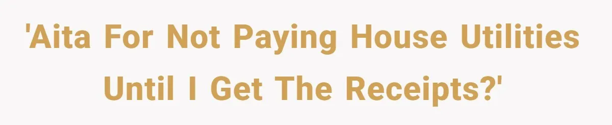 'AITA for not paying house utilities until I get the receipts?'