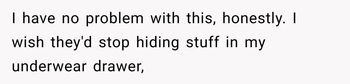 I have no problem with this, honestly. I wish they'd stop hiding stuff in my underwear drawer,