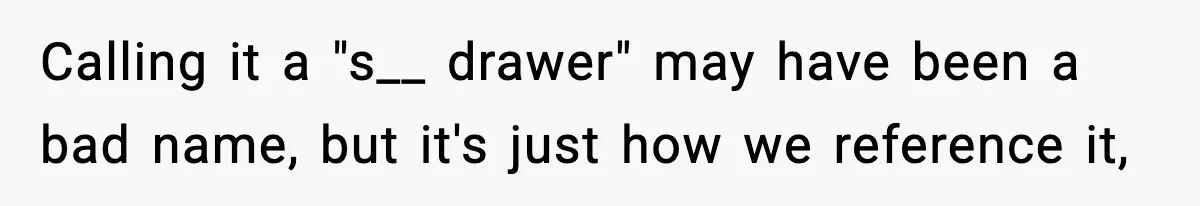 Calling it a "s__ drawer" may have been a bad name, but it's just how we reference it,