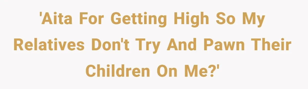 'AITA for getting high so my relatives don't try and pawn their children on me?'