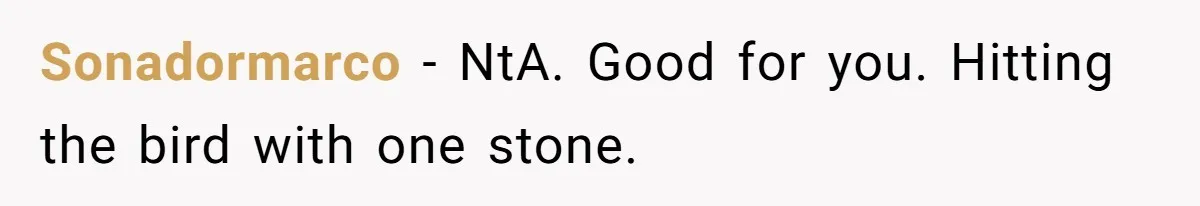 Sonadormarco − NtA. Good for you. Hitting the bird with one stone.