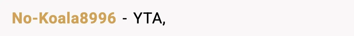 No-Koala8996 - YTA,