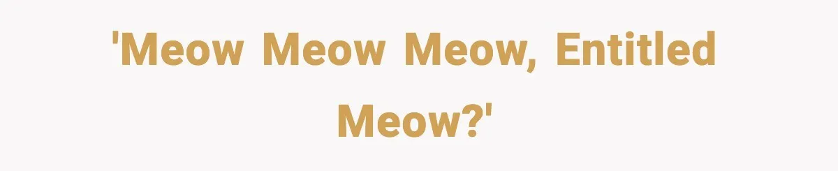 'Meow Meow Meow, Entitled Meow?'