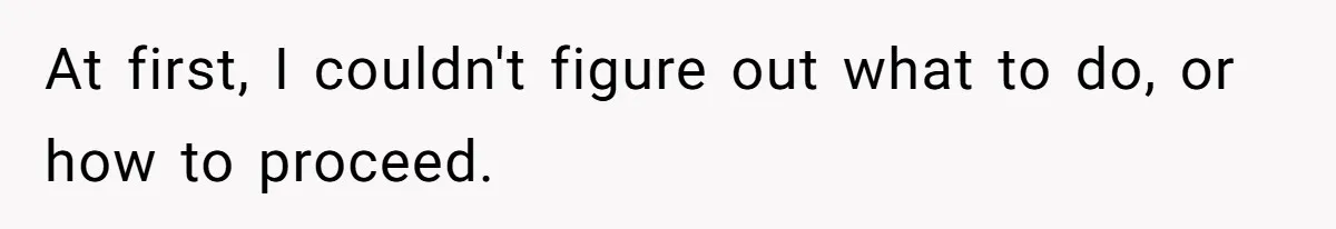 At first, I couldn't figure out what to do, or how to proceed.