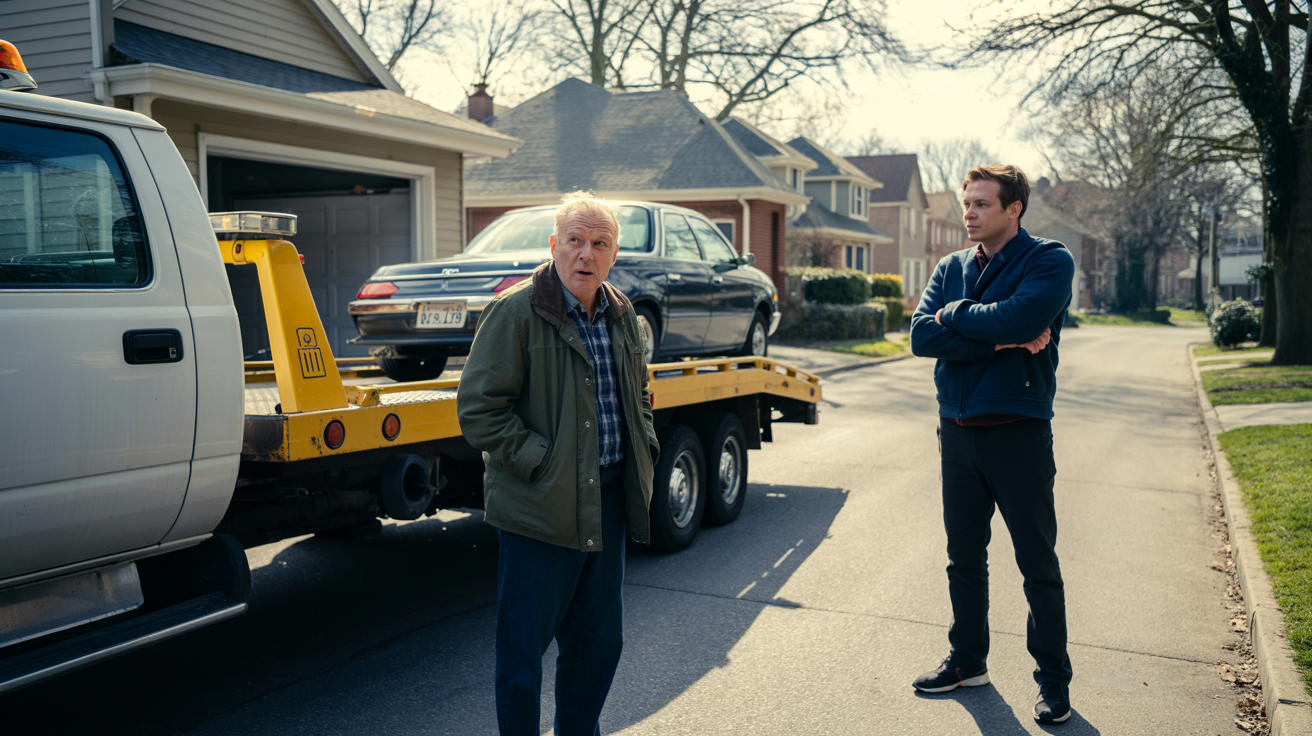 Neighbor Ignores Repeated Requests and Loses His Car to a Tow Truck Neighbor Ignores Repeated Requests and Loses His Car to a Tow Truck